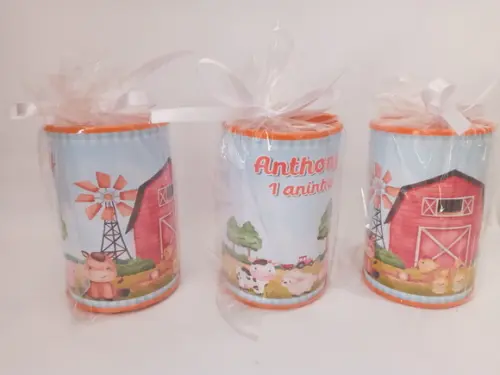Cofrinho Personalizado Fazendinha Aquarelada