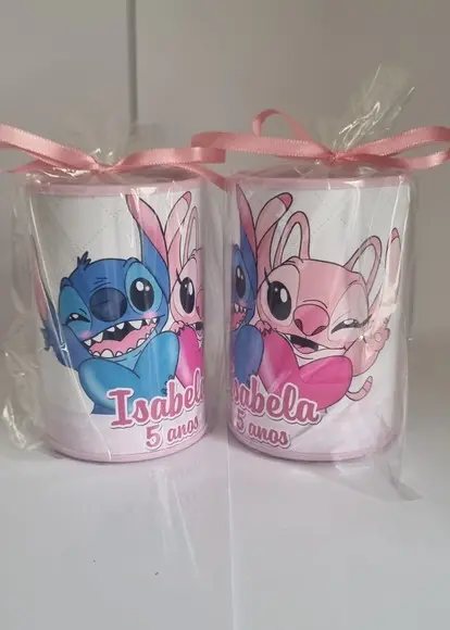 Cofrinho Personalizado Stitch e Angel