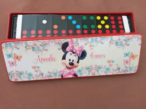 Domino Personalizado Mickey e Minnie Jardim Encantado