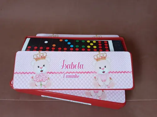 Domino Personalizado Ursinha Rosa