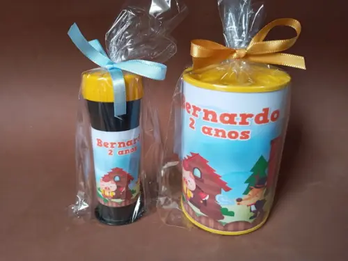 Kit Cofrinho e Bolinha de Sabão 3 Porquinhos