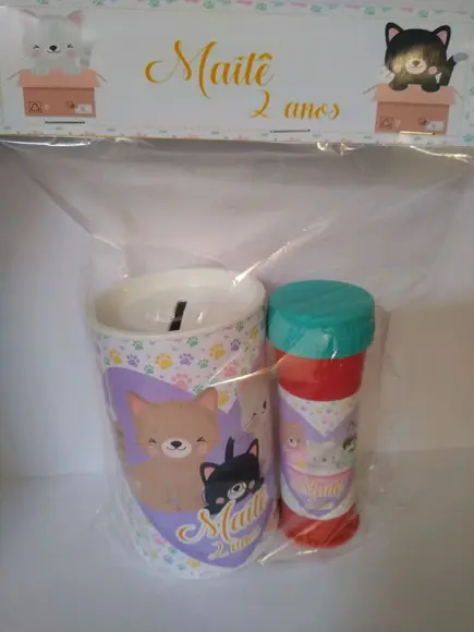 Kit Cofrinho e Bolinha de Sabão