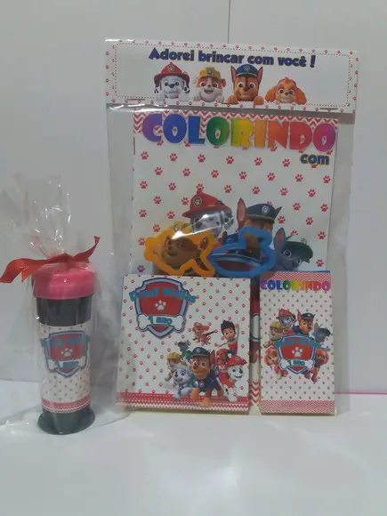 Kit Colorir com Massinha e Bolinha de Sabão Patrulha Canina