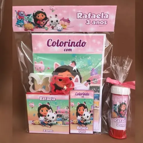 Kit Colorir com Massinha e Bolinha de Sabão Casa Magica Gaby