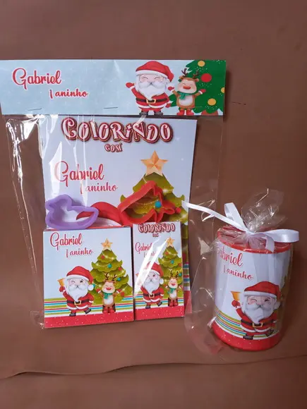 Kit Colorir com Massinha e Cofrinho Papai Noel