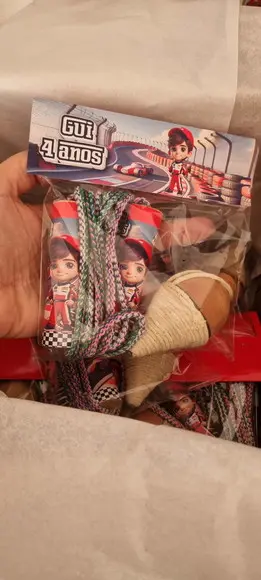 Kit Corda Personalizada e Pião Formula 1