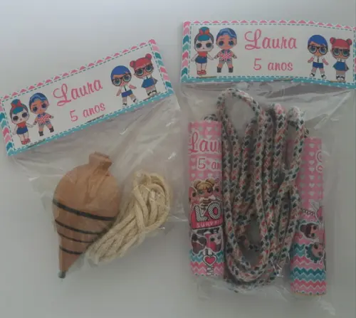 Kit Corda Personalizada e Pião Lol Suprise
