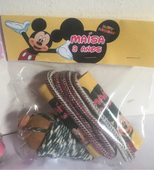 Kit Corda Personalizada e Pião Mickey e Minnie