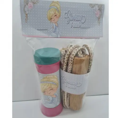 Kit Corda de Pular e Bolinha de Sabão Cinderela