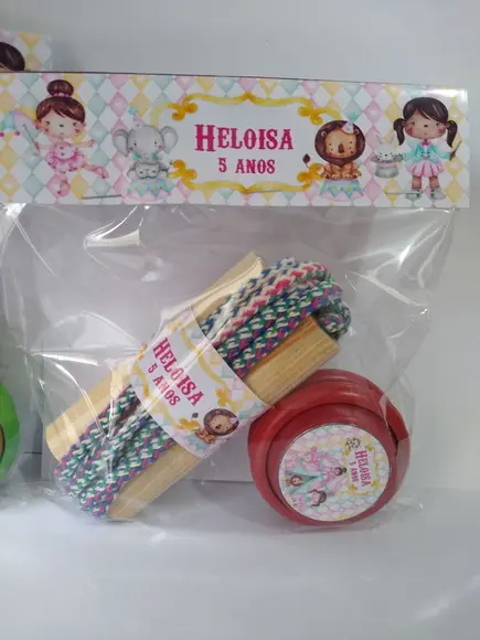 Kit Corda e Ioio Personalizados Circo Rosa