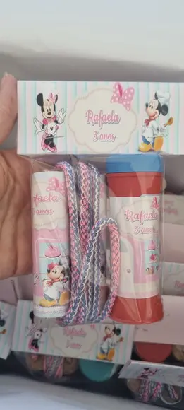 Kit Corda Personalizada e Bolinha de Sabao Minnie Confeitaria
