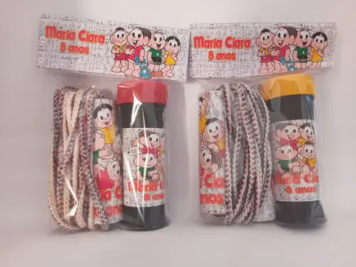 Kit Corda Personalizada e Bolinha de Sabao Turma da Monica