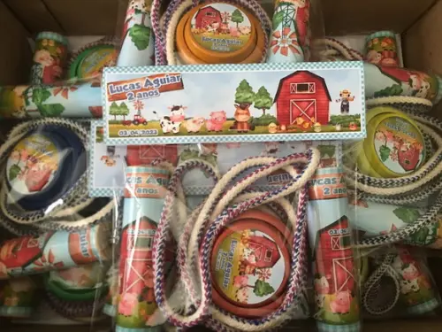 Kit Corda Personalizada e Ioio Fazendinha