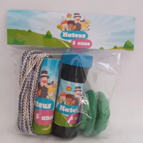 Kit Corda Personalizada, Ioio e Bolinha de Sabão Bita