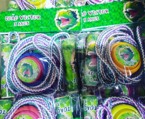 Kit Corda Personalizada e Ioio Dinossauro