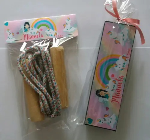 Kit Domino e Corda de Pular Unicornio