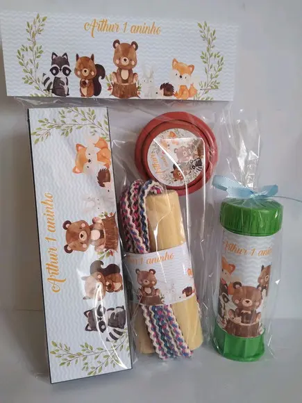 Kit Dominó, Corda,Ioio e Bolinha de Sabão Bosque Encantado