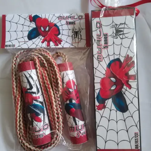 Kit Domino e Corda Personalizado Homem Aranha