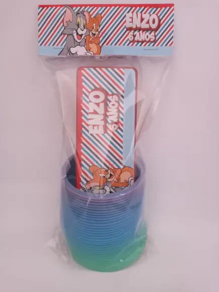 Kit Domino e Mola Personalizado Tom e Jerry