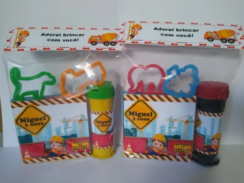 Kit Massinha e Bolinha de Sabão Festa Construtor