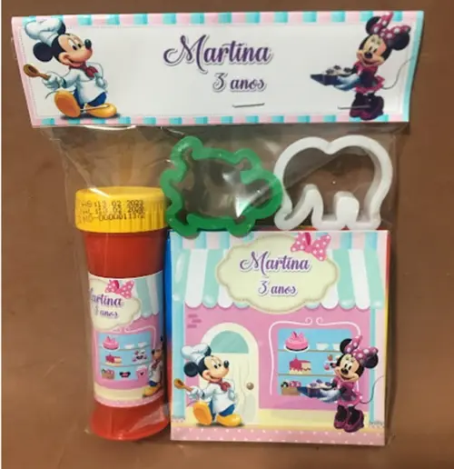 Kit Massinha e Bolinha de Sabão Minnie Confeiteira