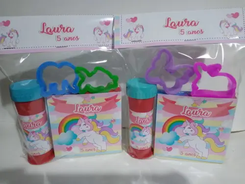 Kit Massinha e Bolinha de Sabão Unicornio