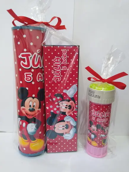 Kit Pega Vareta Domino e Bolinha de Sabão Minnie