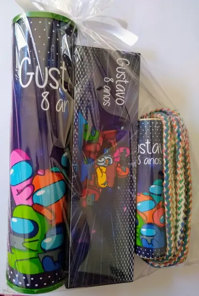 Kit Pega Vareta Dominó e Corda Personalizada Among Us