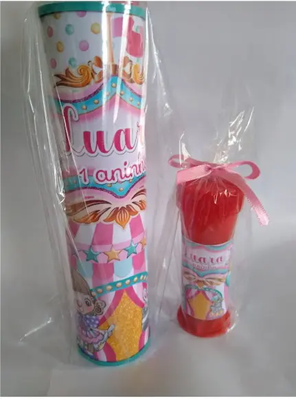 Kit Pega Vareta e Bolinha de Sabão Circo Rosa
