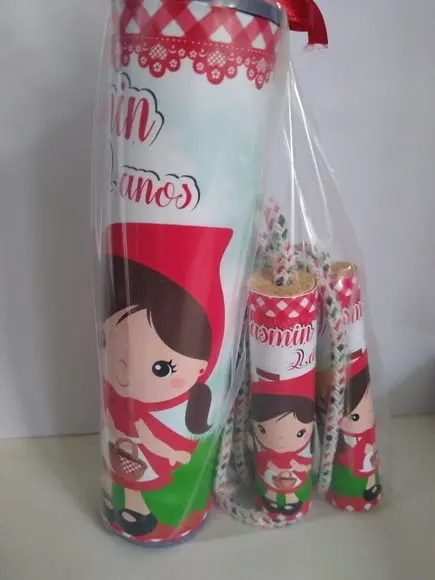 Kit Pega Vareta e Corda Personalizada Chapeuzinho Vermelho