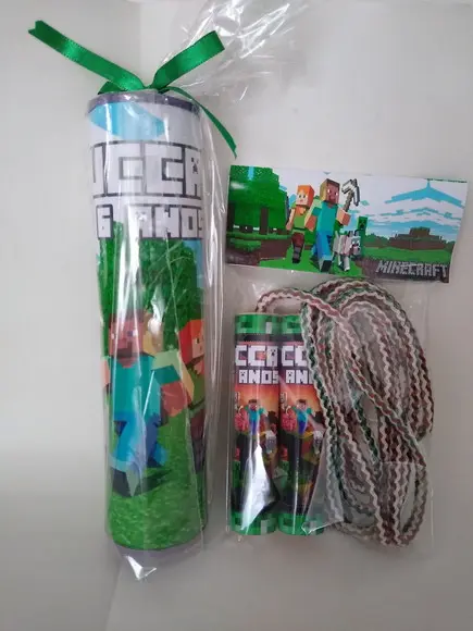 Kit Pega Vareta e Corda Personalizada Minecraft