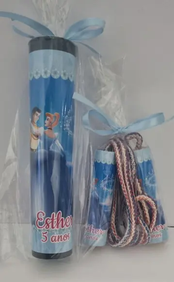 Kit Pega Vareta e Corda Personalizada Cinderela