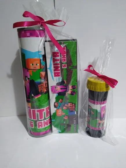 Kit Pega Vareta Domino e Bolinha de Sabão Minecraft