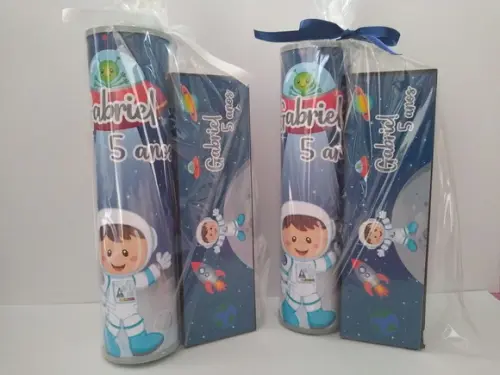Kit Pega Vareta e Domino Personalizado Astronauta