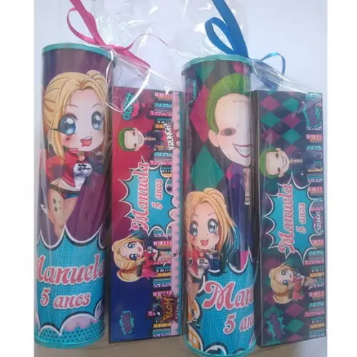 Kit Pega Vareta e Domino Personalizado Arlequina