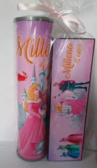 Kit Pega Vareta e Domino Personalizado Bela Adormecida