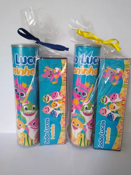 Kit Pega Vareta e Domino Personalizado Baby Shark