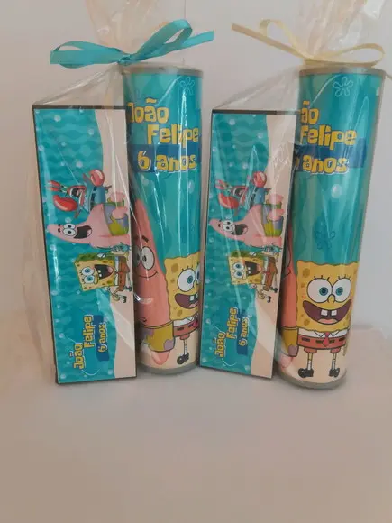 Kit Pega Vareta e Domino Personalizado Bob Esponja