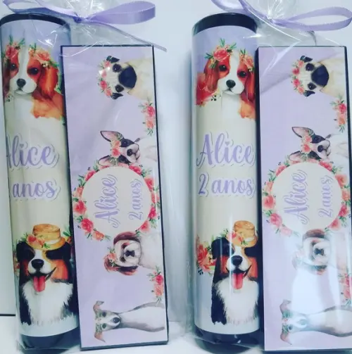 Kit Pega Vareta e Domino Personalizado Cachorrinhos