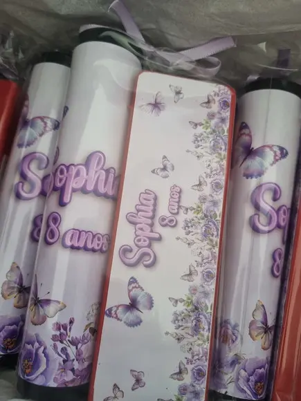 Kit Pega Vareta e Domino Personalizado Borboletas Lilas