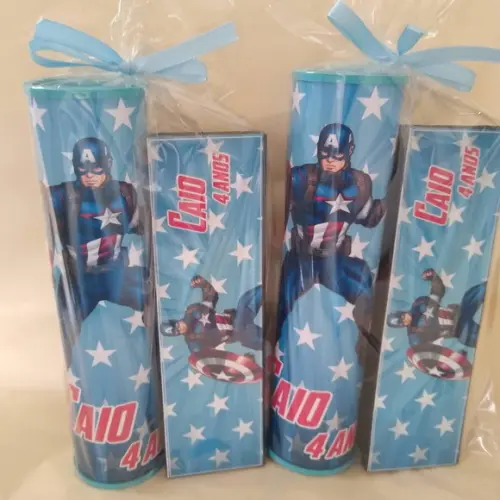 Kit Pega Vareta e Domino Personalizado Capitão America