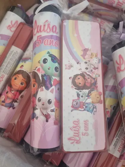 Kit Pega Vareta e Domino Personalizado Casa Magica Gaby