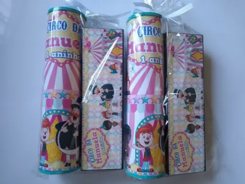 Kit Pega Vareta e Domino Personalizado Circo Bita