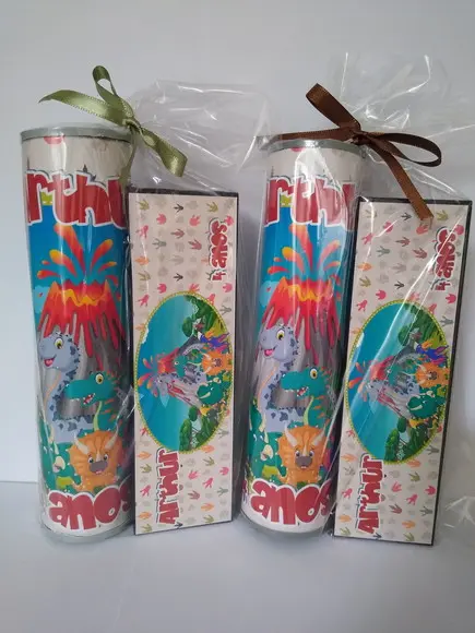 Kit Pega Vareta e Domino Personalizado Dinossauros