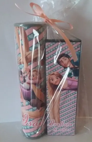 Kit Pega Vareta e Domino Personalizado Enrolados - Rapunzel