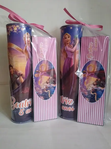 Kit Pega Vareta e Domino Personalizado Enrolados - Rapunzel