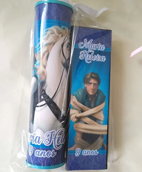 Kit Pega Vareta e Domino Personalizado Enrolados - Rapunzel