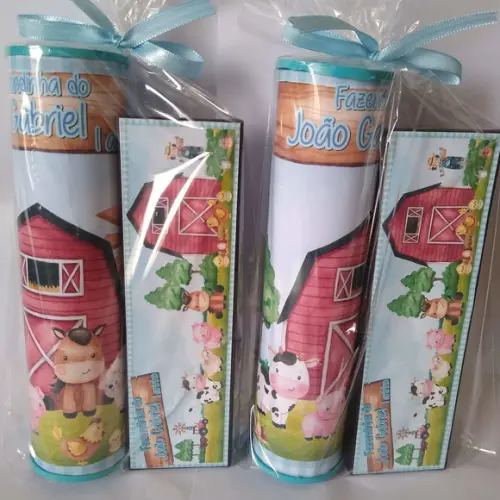 Kit Pega Vareta e Domino Personalizado Fazendinha Aquarelada