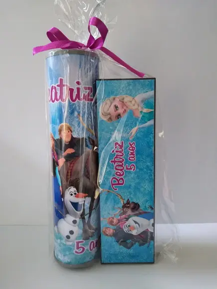 Kit Pega Vareta e Domino Personalizado Frozen