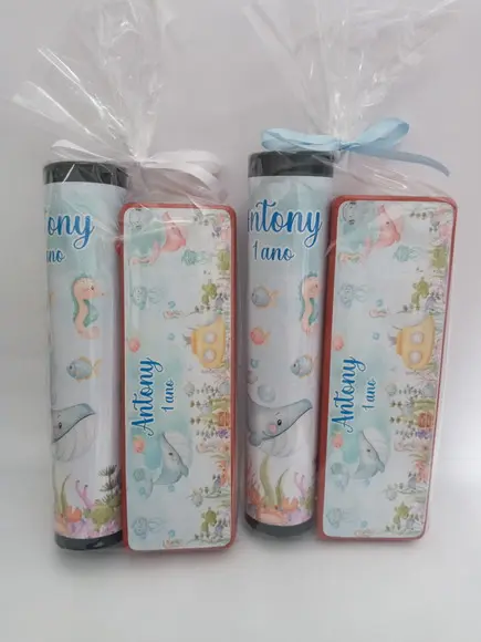 Kit Pega Vareta e Domino Personalizado Fundo do Mar